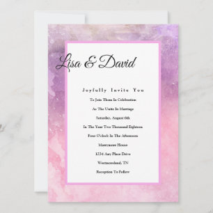 Faire-part de mariage - Aquarelle rose