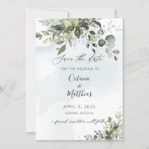 Faire-part de mariage aquarelle rustique à motif d