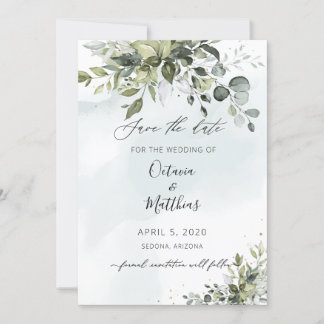 Faire-part de mariage aquarelle rustique à motif d