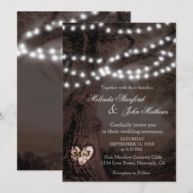 Faire-part de mariage | Arborescence de partie (Devant / Derrière)