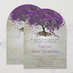 Faire-part de mariage Arbre à feuilles de coeur po