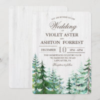 Faire-part de mariage arbre de la forêt rustique