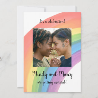 Faire-part de mariage arc-en-ciel aquarelle