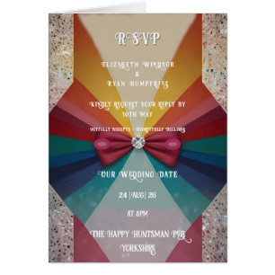 Faire-part de mariage Arc-en-ciel élégant et color