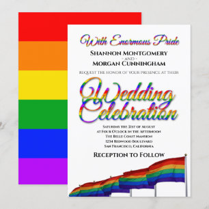 Faire-part de mariage arc-en-ciel Gay pride