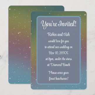 Faire-part de mariage arc-en-ciel muet galactique