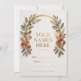 Faire-part de mariage Arche de Sage et Or Terracot