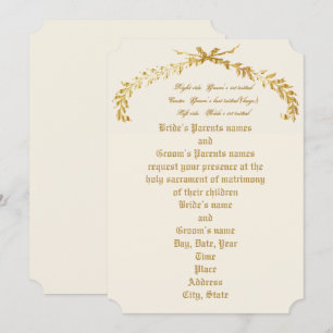 Faire-part de mariage Arche en feuilles d'or