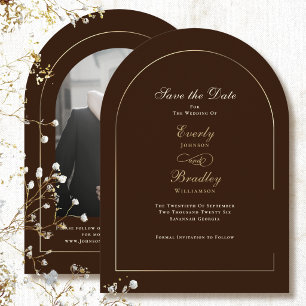 Faire-part de mariage Archi Champagne Or Brun