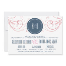 Faire-part de mariage Art déco avec tourbillons