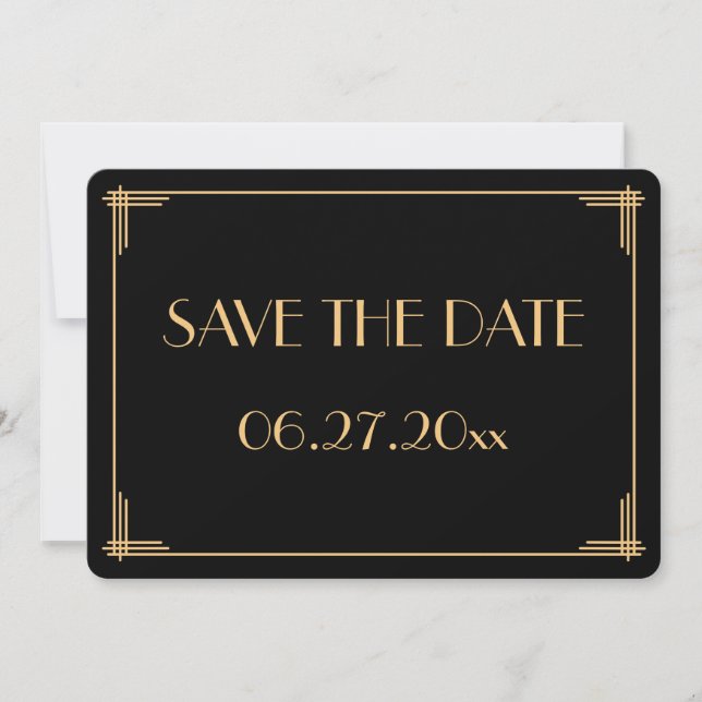 Faire-part de mariage Art déco Gatsby le Magnifiqu (Devant)
