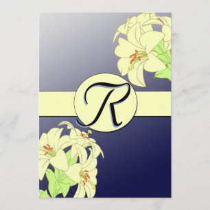 Faire-part de mariage Art nouveau Lillies