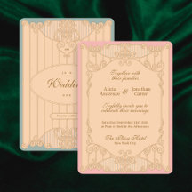 Faire-part de mariage Art Nouveau orné