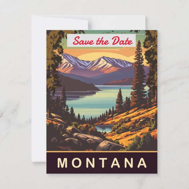 Faire-part de mariage au lac de Montana Mountain (Devant)