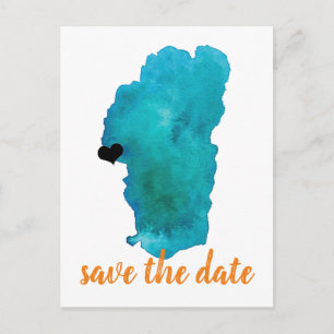 Faire-part de mariage au lac Tahoe à l'aquarelle