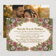 Faire-part de mariage au laurier des montagnes de