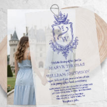 Faire-part de mariage au monogramme du blason roya