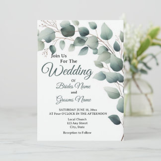 Faire-part de mariage au simple Eucalyptus
