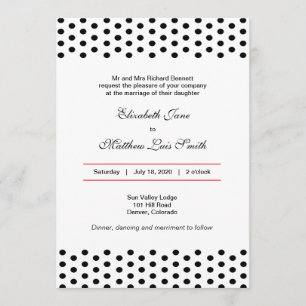 Faire-part de mariage audacieux bilingue de point