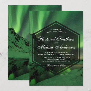 Faire-part de mariage Aurores boréales Glacier Aur