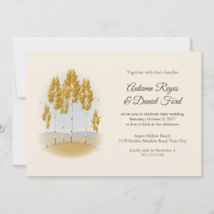 Faire-part de mariage automnal Golden Aspen Grove