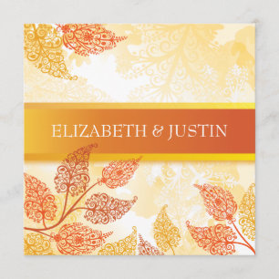 Faire-part de mariage automnal Lacy Leaves