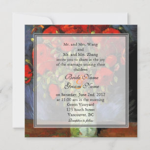 Faire-part de mariage aux coquelicots rouges flora