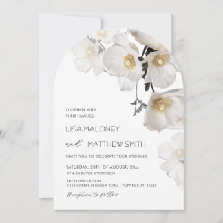 Faire-part de mariage aux délicates fleurs blanche