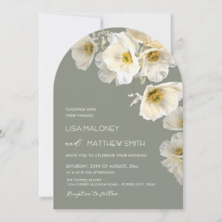 Faire-part de mariage aux fleurs blanches délicate