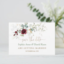 Faire-part de mariage aux fleurs de Bourgogne aqua