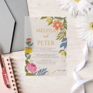 Faire-part de mariage aux fleurs sauvages