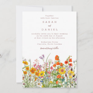Faire-part de mariage aux fleurs sauvages