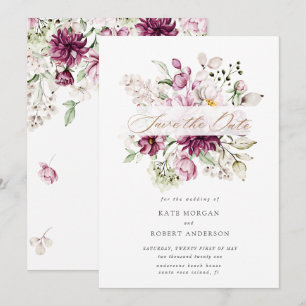 Faire-part de mariage aux pivoines florales aquare