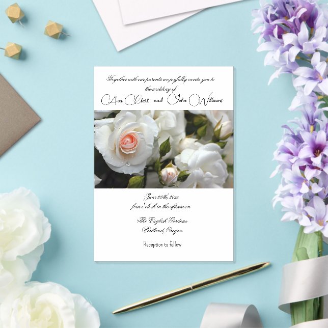 Faire-part de mariage aux roses acryliques  (Insitu (Mariage))