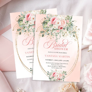 Faire-part de Mariage aux Roses Blush Élégantes et