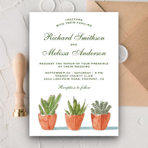 Faire-part de mariage aux succulentes aquarelles v