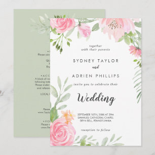 Faire-part de mariage avant et arrière du tourbill