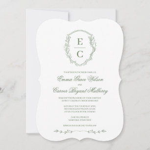Faire-part de mariage avec blason monogrammé Herit