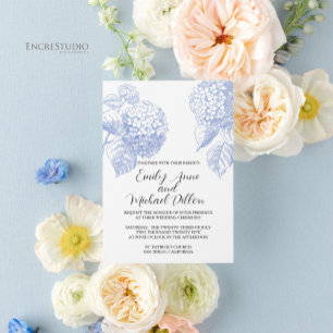 Faire-part de mariage avec Blue Hydrangea