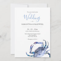 Faire-part de mariage avec Crabe d'aquarelle de co