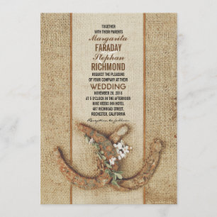 Faire-part de mariage avec des fers à cheval