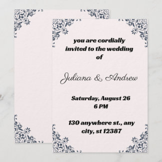 Faire-part de mariage avec design de coin élégant