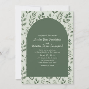 Faire-Part de Mariage avec Feuilles de Sauge Rusti