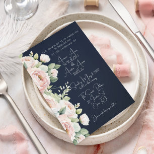 Faire-part de mariage avec fond marine et pivoines