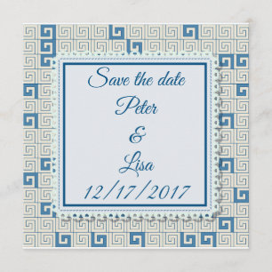 Faire-part de mariage avec le motif grec