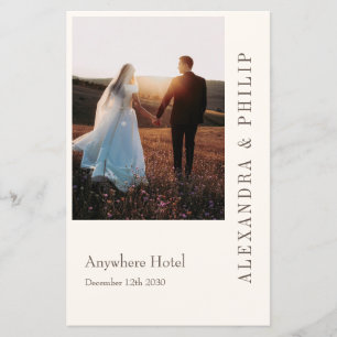 Faire-part de mariage avec menu Elegant Typographi