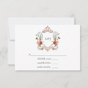 Faire-part de mariage avec monogramme de laurier d