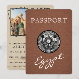 Faire-part de mariage avec passeport égyptien marr