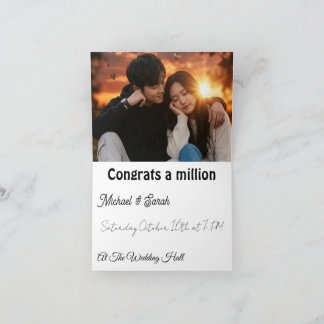 Faire-part de mariage avec photo de couple romanti