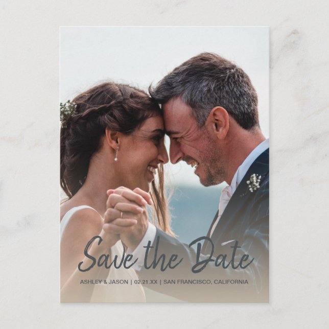 Faire-part de mariage avec photo de fiançailles en (Devant)